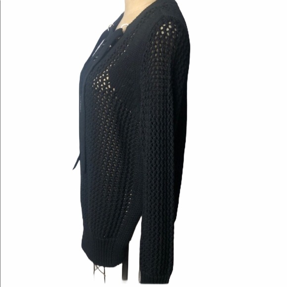 NWT Derek Lam 10 Crosby open knit lace up sweater SZ L Reg $395 - Picture 3 of 8